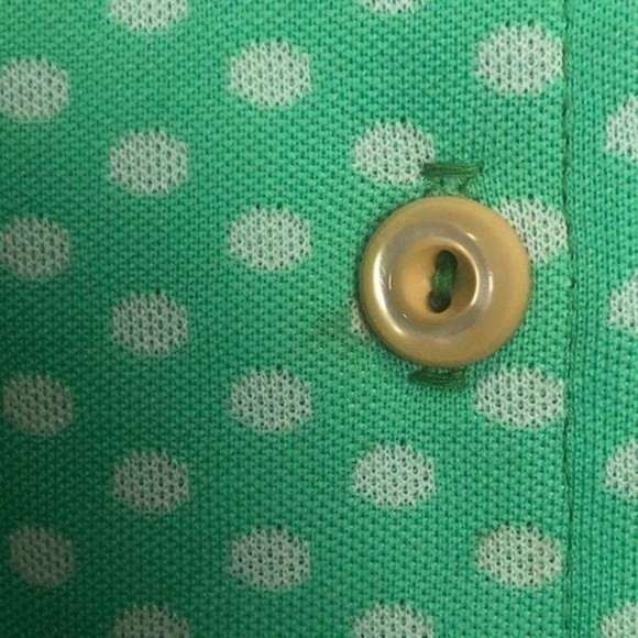 Vintage 1960s Green Polka Dot Button Down Shirt - Picture 7 of 11